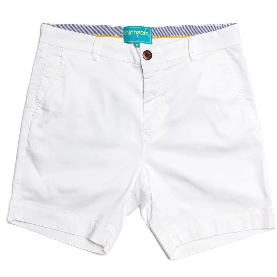 Solid Stretch Short: White