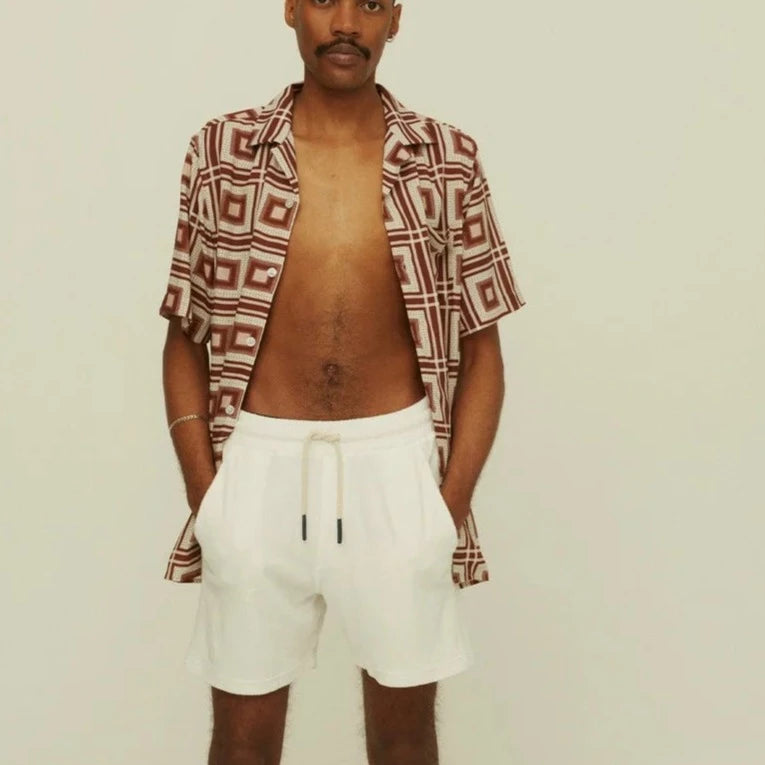 Terry Cloth Shorts: White