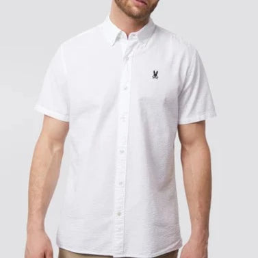 Alton Seersucker Shirt S/S: White