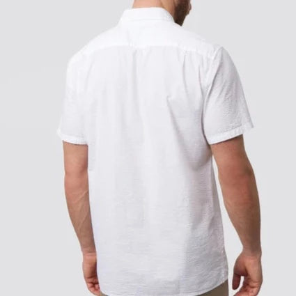 Alton Seersucker Shirt S/S: White