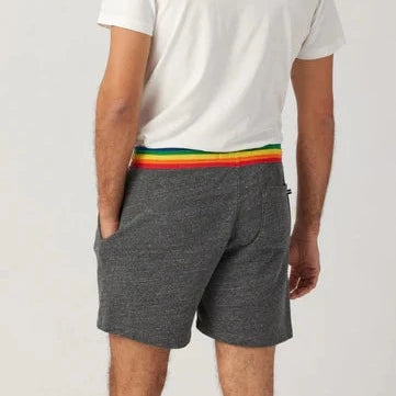 Rainbow Stripe Short: Grey
