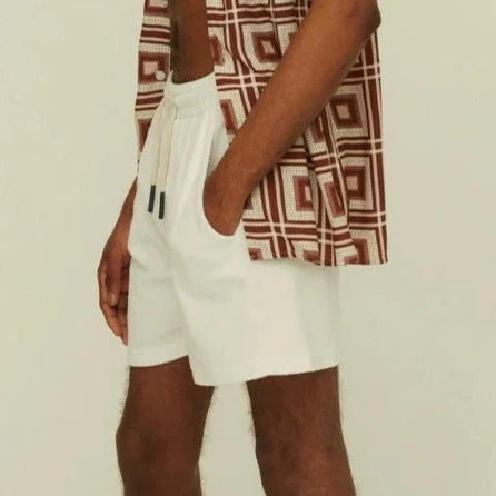 Terry Cloth Shorts: White