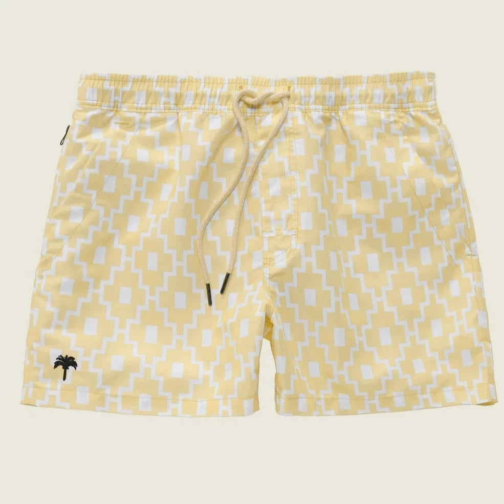 Machu Swim Shorts:Yellow & Cream