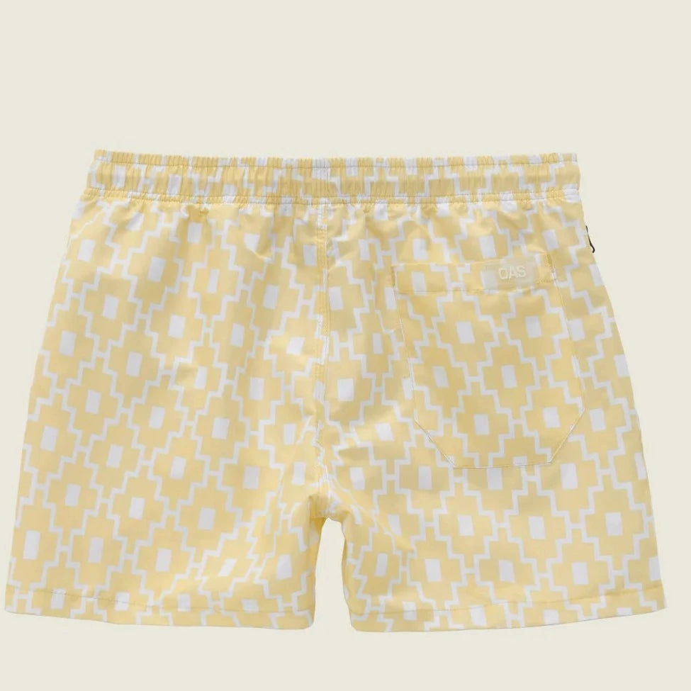 Machu Swim Shorts:Yellow & Cream