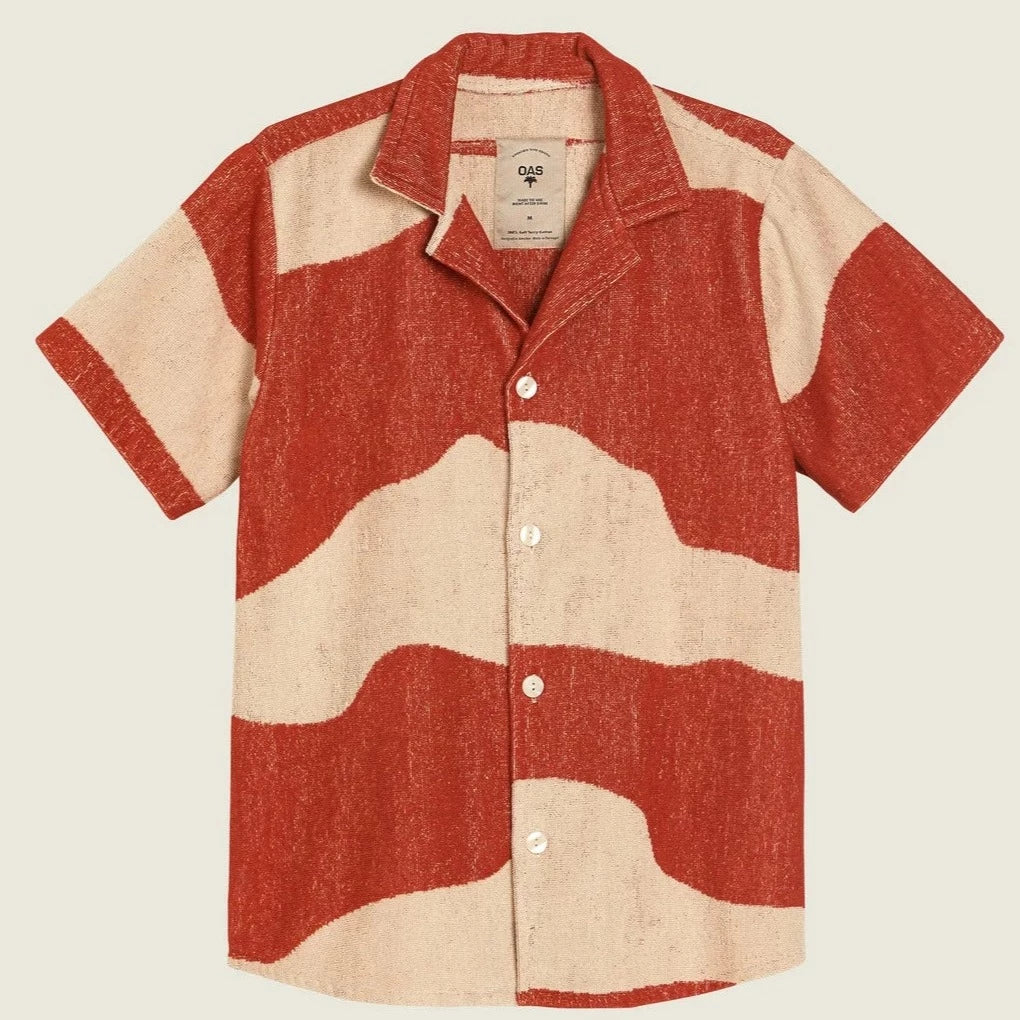 Amber Dune Terry Cuba Shirt:Rusty Red