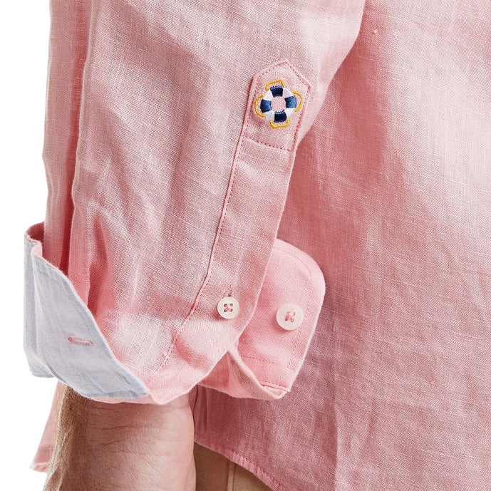 Chase Linen Shirt & Martini  L/S: Pink