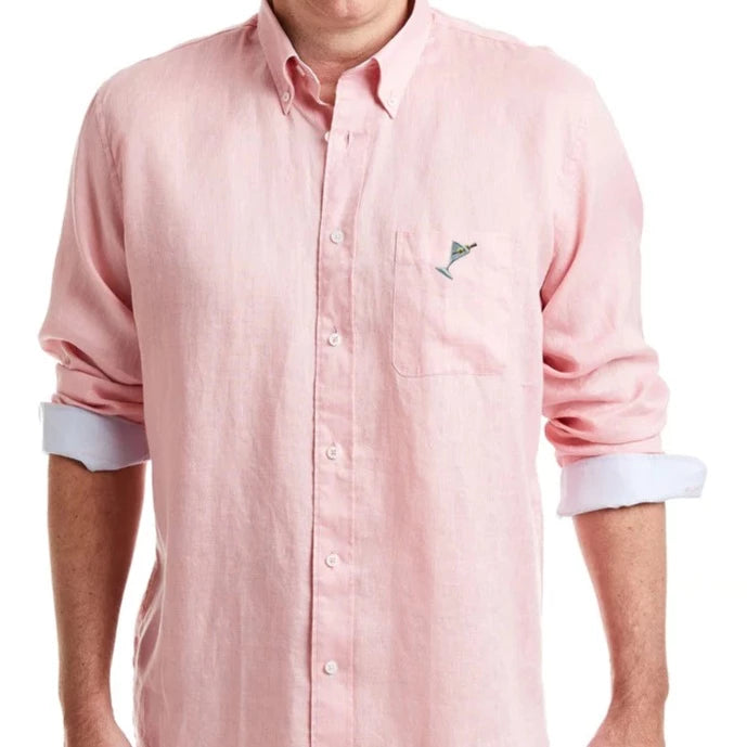 Chase Linen Shirt & Martini  L/S: Pink