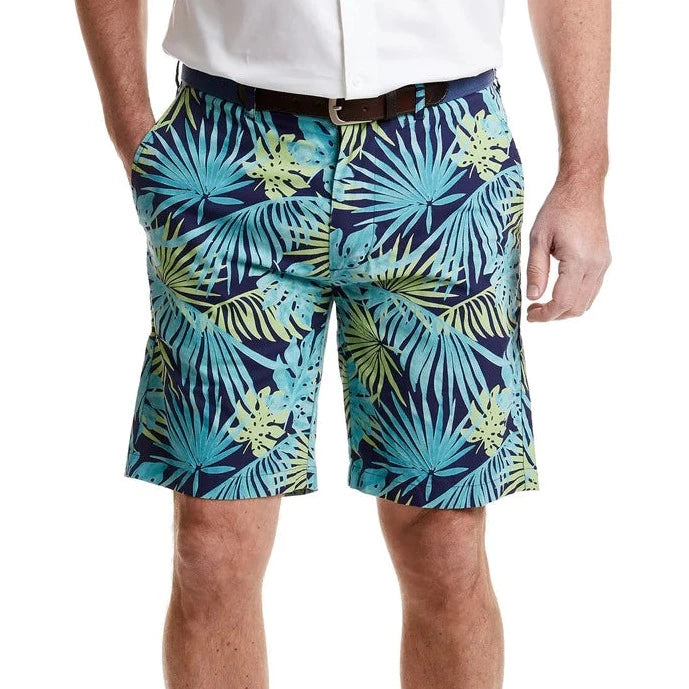 Cisco Frond Print Short: Navy
