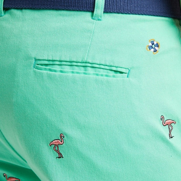 Cisco Short with Flamingo: Spring Green
