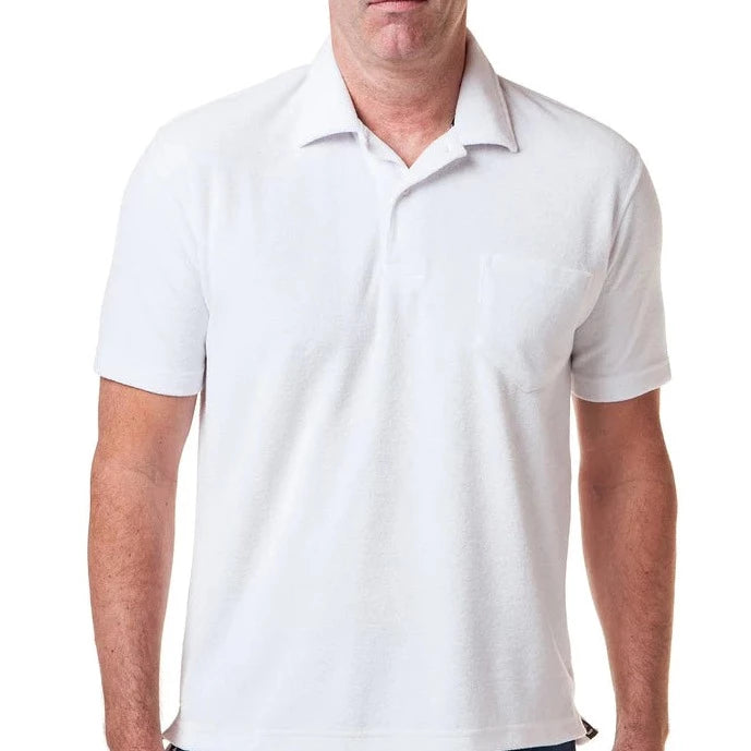 Terry Cloth Polo S/S: White