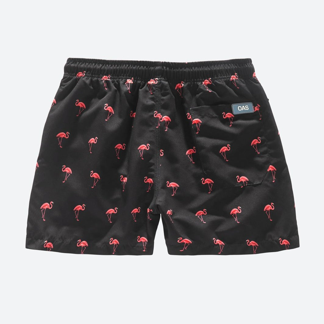 Flamingo Swim Shorts: Black