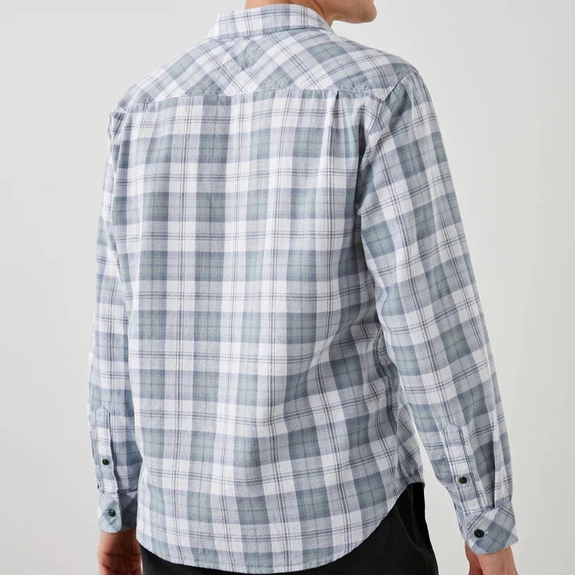 Wyatt Shirt L/S: Sage Steel White